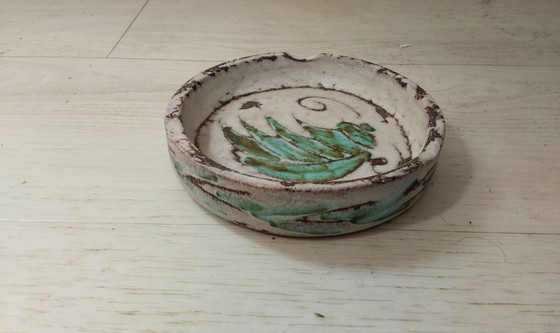 Image 1 of Pot bleu et vide-poche vert signés Alain Maunier années 50