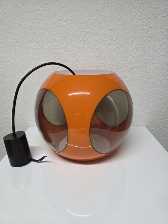 Lampada a sospensione 'Bug Eye' Space Age arancione massiccia vintage anni '70 – Lampade a sospensione (photo 10 of 11)