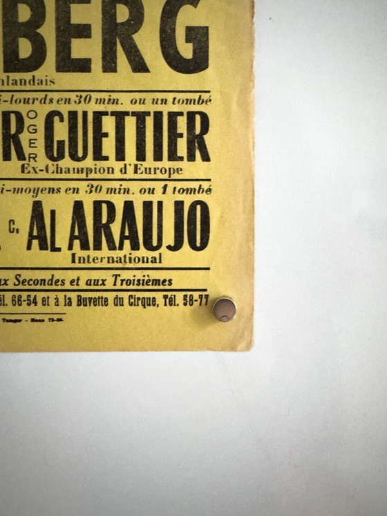 Image 1 of Affiche originale française de catch CATCH – Sérigraphie – 1960 – 60,00 × 39,50 cm