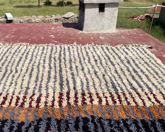 Image 1 of Large Vintage Moroccan Boujaad Rug 332x244 cm – Handmade Berber Wool Rug – Earth Tone Tribal Carpet – Boho Modern Statement Rug