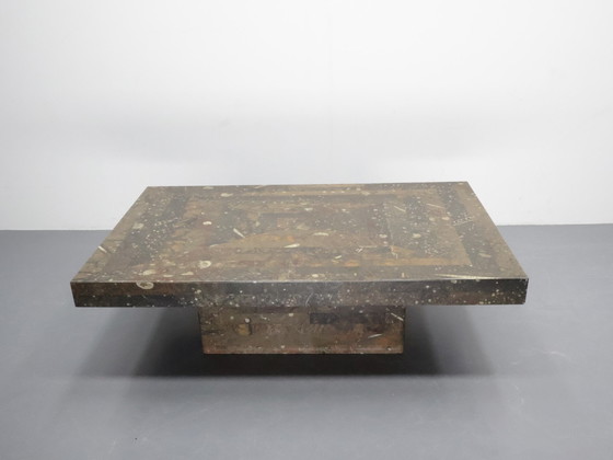 Image 1 of Vintage coffee table Laauser Natural stone fossil