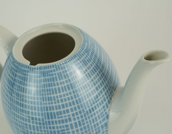 Image 1 of Koffiepot Arzberg model 2000 Heinrich Löffelhardt 1954 blauw 1,4 liter