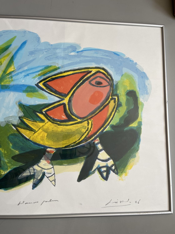 Litografía de pájaros coloridos de John Lie A Fo, firmada y numerada. – Litografías y grabados, Paper (photo 2 of 5)