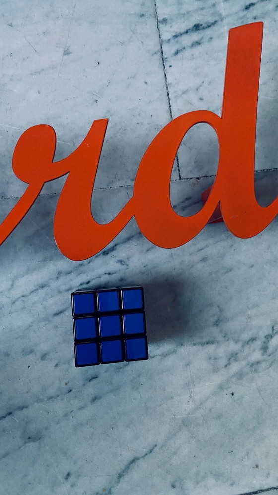 Image 1 of Vintage metalen wandtekst “Garderobe” –  retro typografie in staal