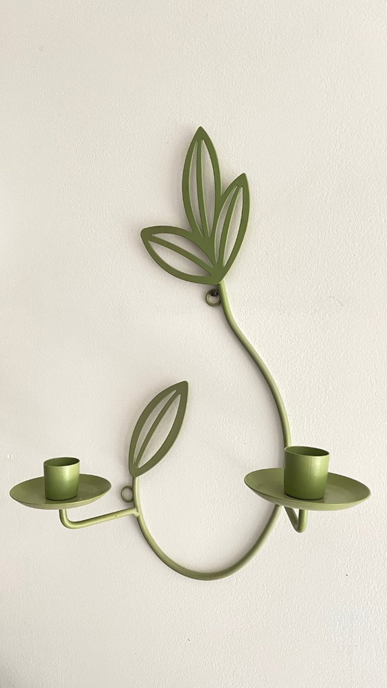 Image 1 of Wand-Kugelschreiber Blatt Metall GRÜN Salbei