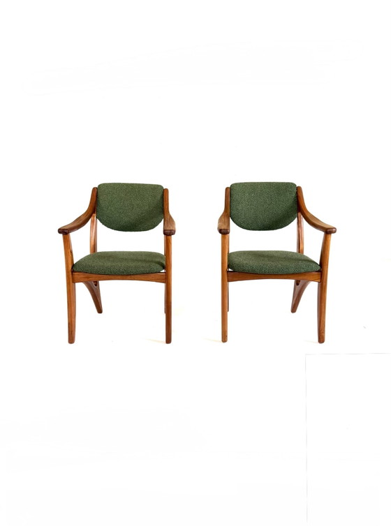 2x Poltrone danesi scultoree, Anni '70 – Wood, Textile (photo 2 of 10)