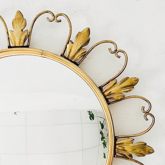 Image 1 of Miroir de majordome vintage Deknudt Sunburst, style milieu du siècle, vers les années 1960