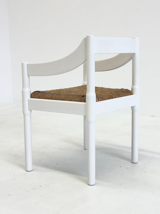 Image 1 of Set of two Carimate chairs by Vico Magistretti in white
