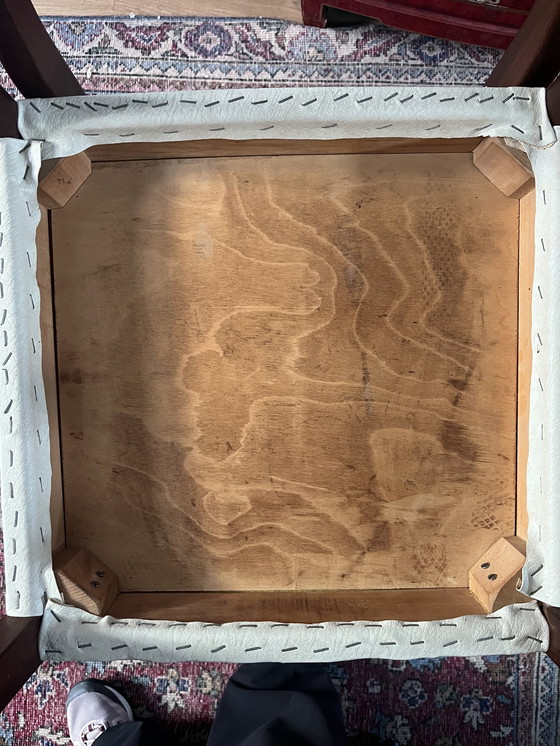 Image 1 of Set di sedie da pranzo vintage di design danese/olandese - anni '60 in teak/similpelle bianco sporco