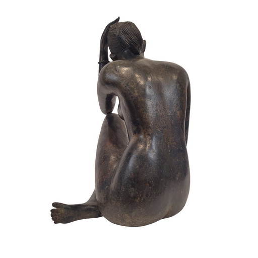 “Desnudo Femenino”, Bronce, Siguiendo / Taller Pierre Chenet, Estilo Art Déco, Circa 1970 - Francia