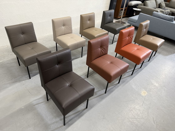 Image 1 of 8 Gelderland 7714 Sedia Button Sedia di design in pelle