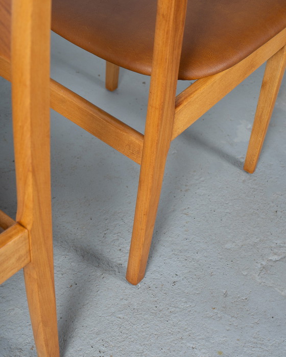 Image 1 of 6 X Danish Chairs Made Of Beech And Teak