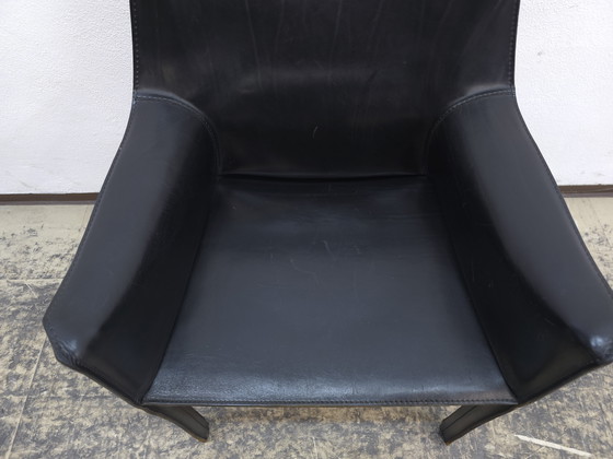 Image 1 of Cassina Cab 413 Set Designer Fauteuil Lederen Stoel Zwart