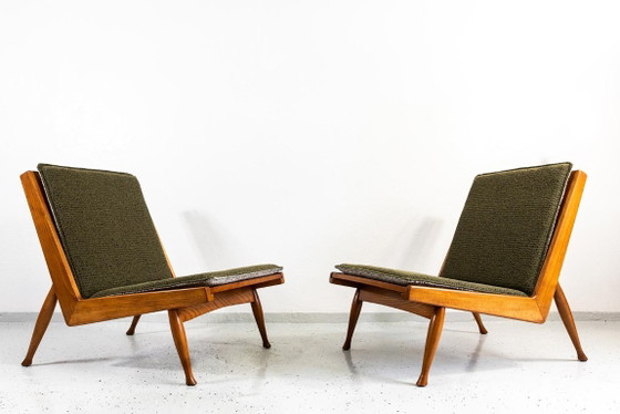 Mid Century Armchairs By Marian Grabinski, KFM, Poland, 1960s – Krakowskie Fabryki Mebli, Textile, Wood (photo 12 of 23)