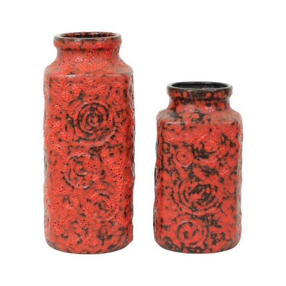 Image 1 of Set Vases en lave grasse rouge Scheurich Jura