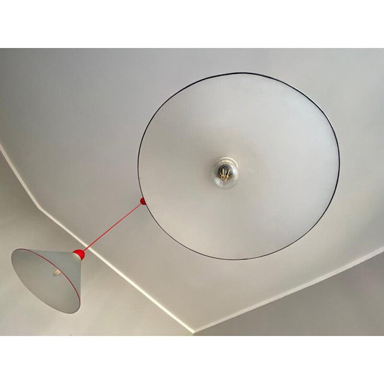 Image 1 of Vintage opal glass pendant lamps, Italy 1970
