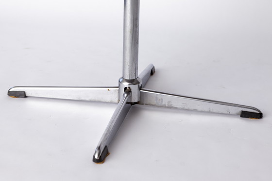 Image 1 of Paar Vintage draaistoelen - jaren 1970 Duits ontwerp - zwart gelakt beuken & chroom - gele bekleding - gerestaureerd Mid Century