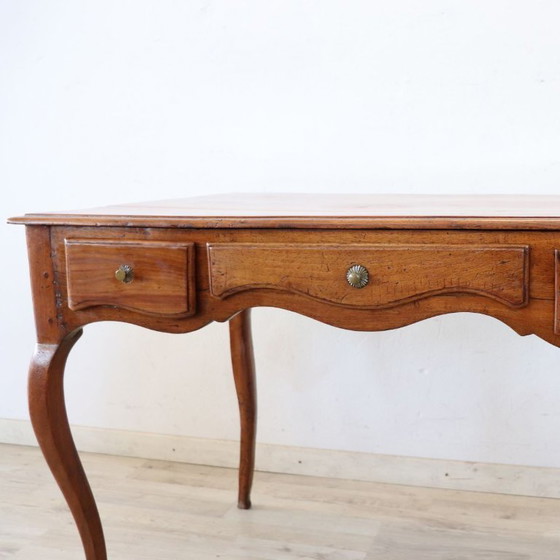 Image 1 of Antique Desk in Walnut and Cherry Wood, Italy 18th Century