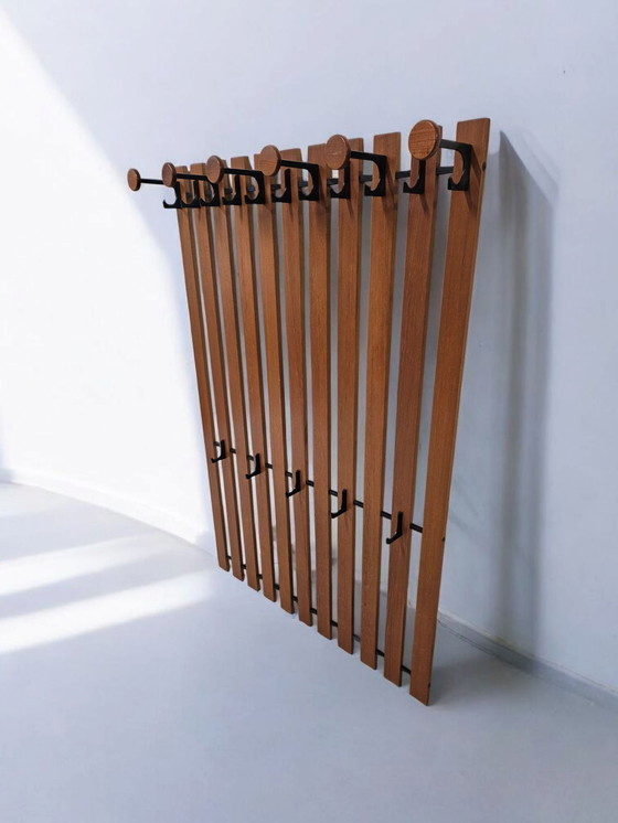 Image 1 of Mid - Century teak wall coat rack Coat rack Danish Design 60s