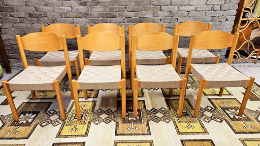 Set De 8 Chaises Sangle Année 1960