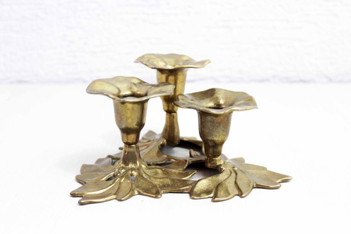 Flower candlestick in brass 1960