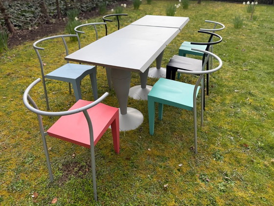 Image 1 of Kartell 8 Dr Glob Stühle & 3 Tische Design Philippe Starck