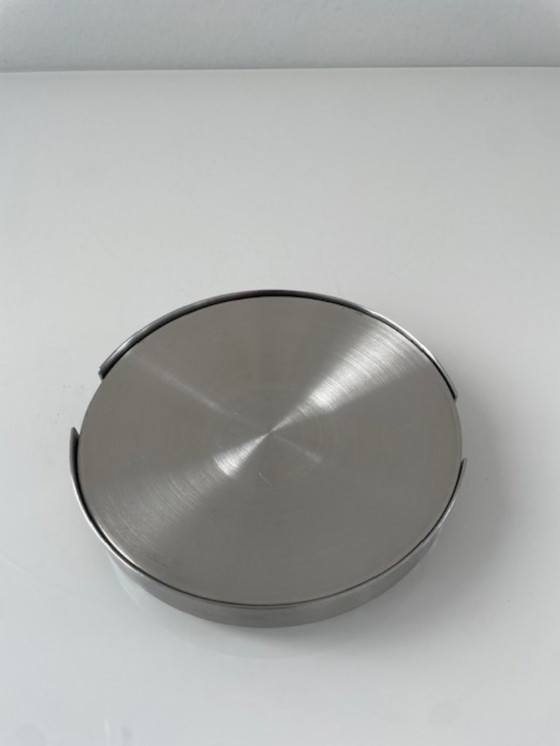 Image 1 of Tavola Swiss design coasters stainless steel set of 6