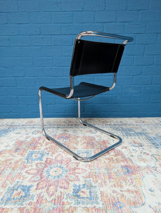 Image 1 of 6 sedie a slitta vintage S33, Mart Stam per Thonet, anni '60