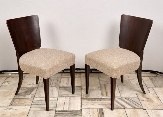 Image 1 of Juego de 4 sillas de comedor H-214 de Jindřich Halabala, década de 1930, Checoslovaquia.