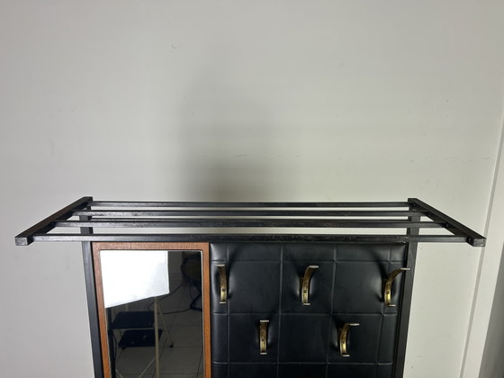 Image 1 of Vintage mid century modern hal kapstok met spiegel