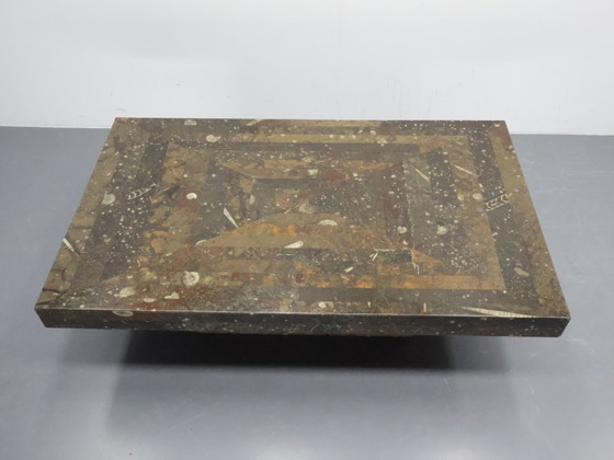 Image 1 of Vintage coffee table Laauser Natural stone fossil