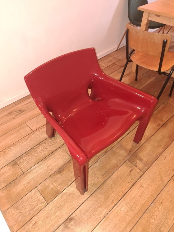 Image 1 of Artemide Milano – Modello Vicario designstoel | donkerrood | vintage | goede staat