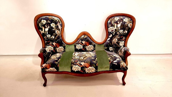 Image 1 of antique sofa reupholstered
