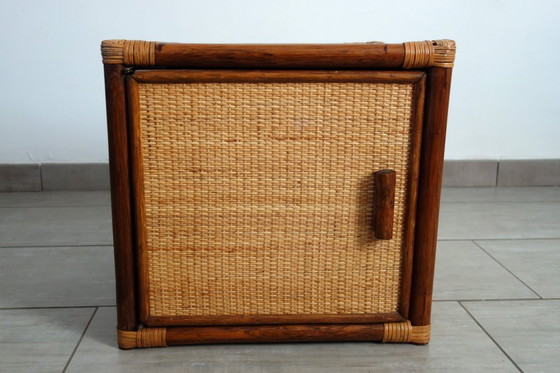 Image 1 of Piccolo cubo di mobili in rattan vintage