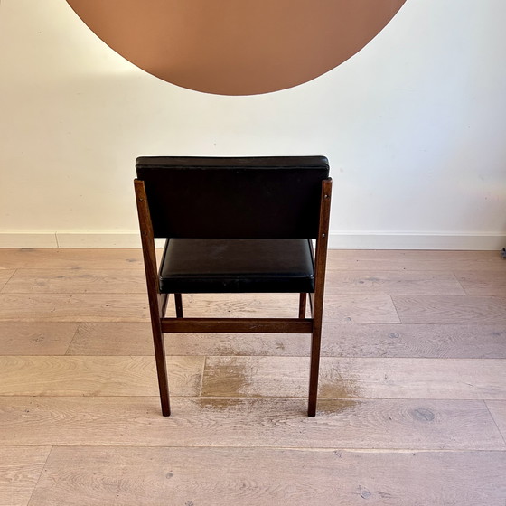 Image 1 of Vintage Topform eetkamerstoelen teak/skai set van 4