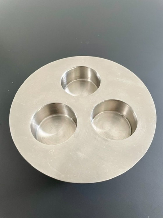 Image 1 of Minimalistische RVS kaarsenhouder 3 waxinelichtjes