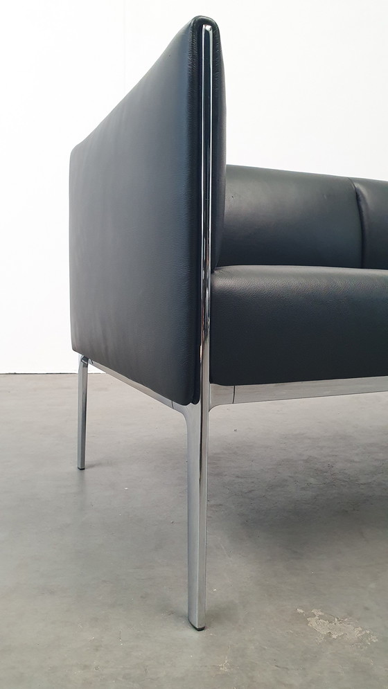 Image 1 of Asienta Design Sofa 3Z Black Leather Wilkhahn Jehs & Laub 2019