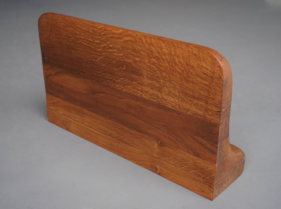 Image 1 of Klein, brutalistisch eikenhouten wandplankje, jaren 1950