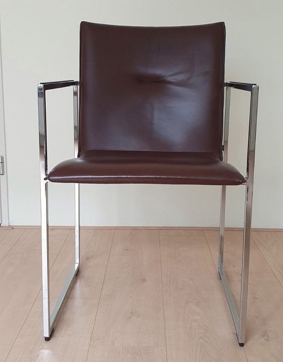 Image 1 of quattro sedie da pranzo Arco color cioccolato del designer Burkhard Vogtherr