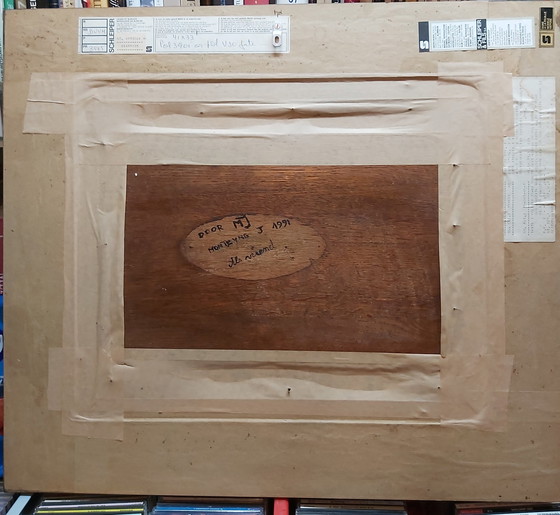 Image 1 of Winter on the Ice - oil on panel in a beautiful frame