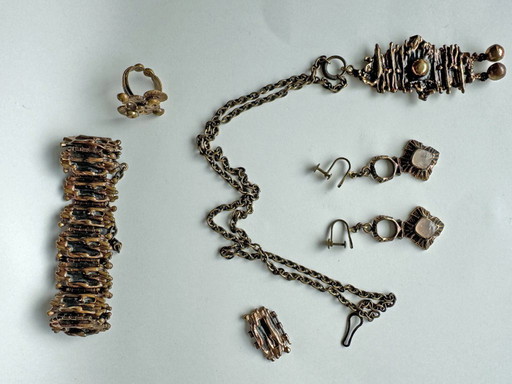 vintage jewelry P. Sarpaneva Finland Brutalist style