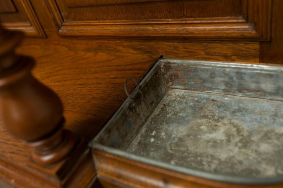 Image 1 of Vestiaire Napoléon III en noyer fin 19e, 3 miroirs, marbre