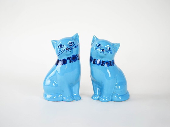 Image 1 of Figurines de chats en céramique, design suédois, années 1970, fabriquées par Guldkroken