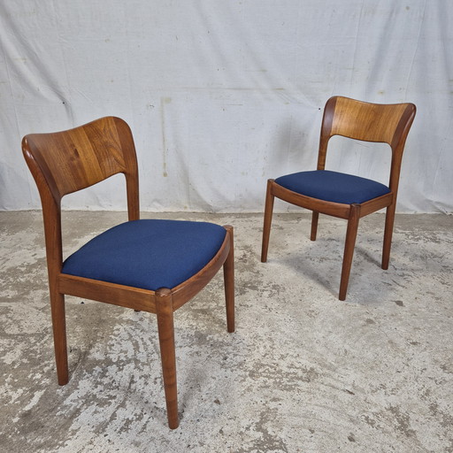 2x Koefoed, John Mortensen 'Ole' silla de comedor vintage danesa