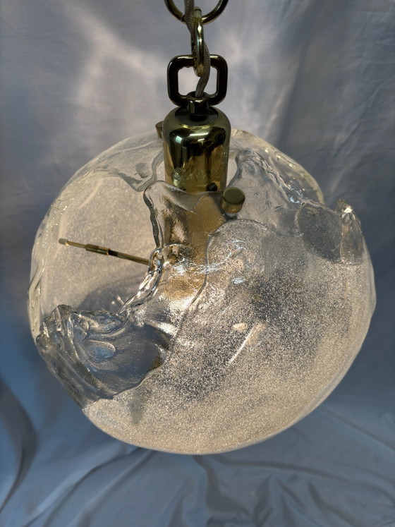 Vintage Kaiser Leuchten XL Pendant Lamp 70s Murano Glass, Gold (photo 10 of 15)