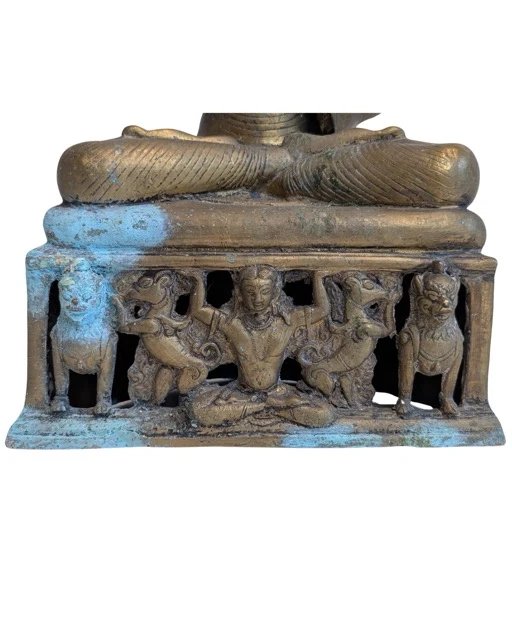 Sitzender Shakyamuni Buddha mit predigender Mudra – bronzene Tempelstatue – Bildhauerei (photo 12 of 13)