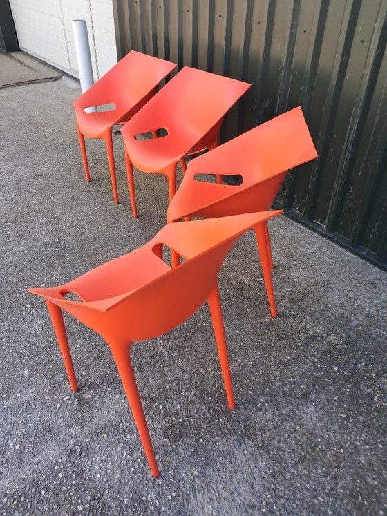 Image 1 of 4 Dr. Yes chairs Kartell color orange-red, stackable
