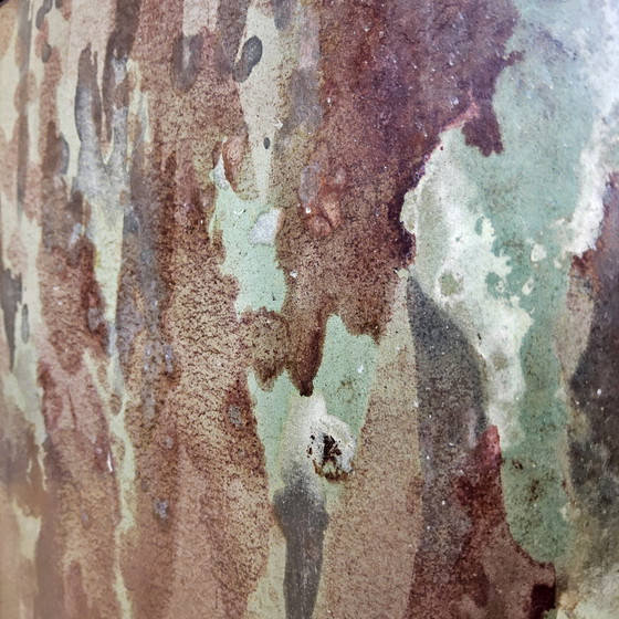 Image 1 of Antiker Art Deco (Haager Schule) Pflanzgefäß farbige Fliesen / Eiche