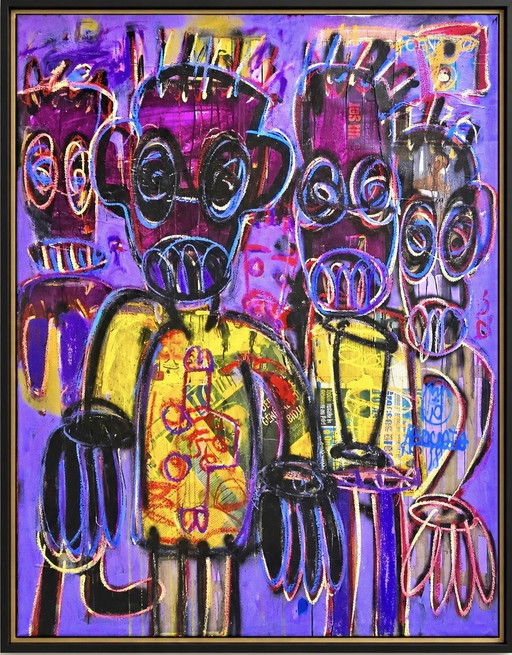 Aboudia - Untitled - 2021 – schilderijen tekeningen, Canvas (photo 2 of 5)