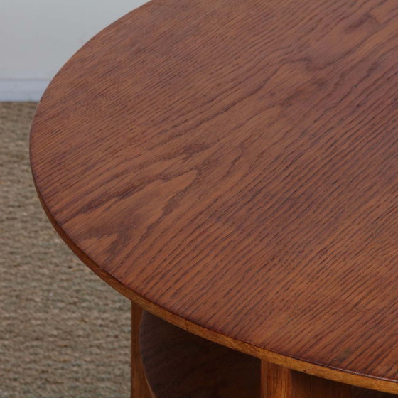 Image 1 of Wooden coffee table and pedestal table from the 1940s